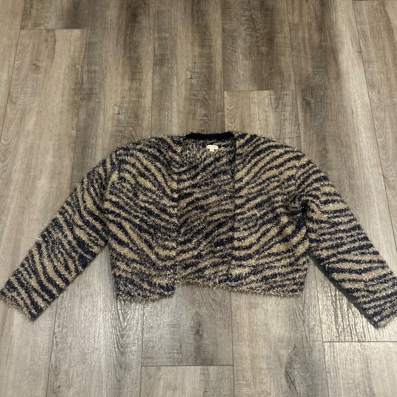 Anthropologie Sweaters - Anthropologie Black and Tan Striped Cardigan